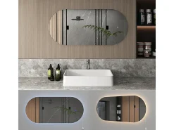 Espelho de casa de banho branco 110x3x50
