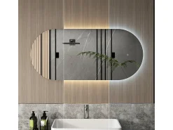 Espelho de casa de banho branco 110x3x50