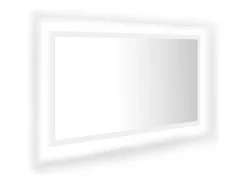 Espelho de casa de banho c/ LED 80x8,5x37 cm acrílico branco