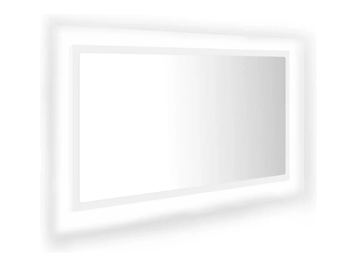 Espelho de casa de banho c/ LED 80x8,5x37 cm acrílico branco
