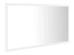Espelho de casa de banho c/ LED 80x8,5x37 cm acrílico branco
