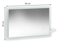 Espelho de casa de banho branco 60x2.8x40