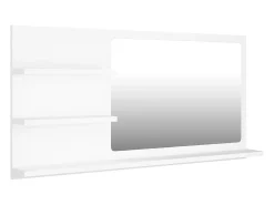 Espelho de casa de banho 90x10,5x45 cm contraplacado branco