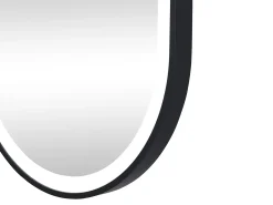 Espelho de casa de banho oval iluminado antiembaciamento contorno preto 60 x 90 cm ALARICO