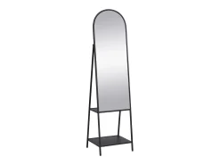 Espelho de chão com 2 prateleiras - Metal - C46 x PL41 x A172 cm - Preto - LIVIO