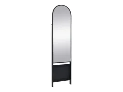 Espelho de chão com 2 prateleiras - Metal - C46 x PL41 x A172 cm - Preto - LIVIO