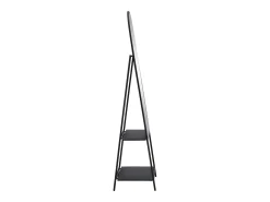 Espelho de chão com 2 prateleiras - Metal - C46 x PL41 x A172 cm - Preto - LIVIO