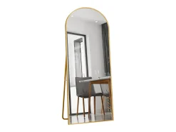 Espelho de corpo inteiro com moldura fina dourada, 180 x 80 cm, espelho grande de chão, para quarto, closet e parede.