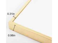 Espelho de corpo inteiro 150 x 40 cm, acabamento dourado com moldura de alumínio, para uso de mesa ou parede, formato retangular.