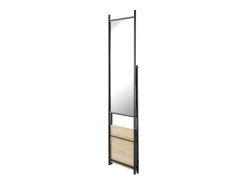 Espelho de corpo inteiro com prateleira cor camurça 150 x 44 x 60 cm efeito carvalho preto 03_0007966