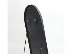 Espelho de corpo inteiro arqueado, 162 x 53 cm, corpo inteiro, fixado na parede, espelho de chão, para sala de estar, preto