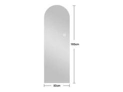 Espelho de mesa ou de parede com LED, 165x50 cm, com brilho ajustável - Vidro prateado