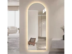 Espelho de mesa ou de parede com LED, 165x50 cm, com brilho ajustável - Vidro prateado