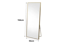 Espelho de pé retangular 164×54 cm com moldura dourada – Design minimalista e moderno