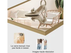 Espelho de pé retangular 164×54 cm com moldura dourada – Design minimalista e moderno