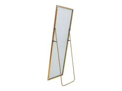 Espelho de pé retangular com moldura em metal HD Espelho de pé grande para sala, quarto e closet Espelho dourado 140x40cm