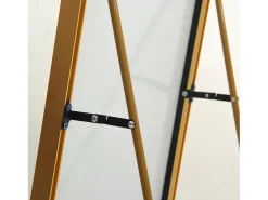 Espelho de pé retangular com moldura em metal HD Espelho de pé grande para sala, quarto e closet Espelho dourado 140x40cm