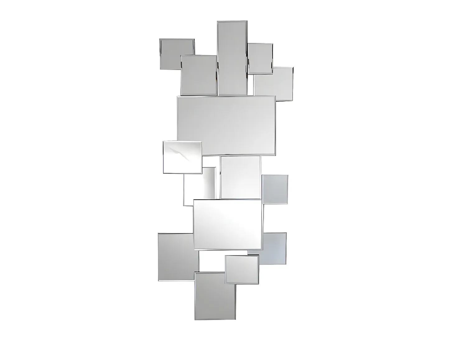 Espelho de parede desconstruído AROL - 120 x 2 x 53 cm - Inox etMDF - Prateado