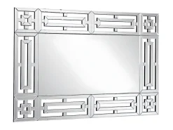 Espelho de parede desestruturado em inox - C 120 x A 80 cm - Prateado - LOAYE