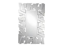 Espelho de parede desestruturado em inox e vidro - C. 120 x A. 76 cm - Prateado - UYUNI