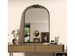Espelho de parede dourado para decoração de sala de estar - 60,5x5x91,6cm espelho de arco vintage para entrada de lareira de banheiro 91,6x60,5cm