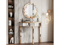 Espelho de parede grande, espelho decorativo de parede, decoração, espelhos de parede decorativos, design para banheiro, quarto, 80x80cm