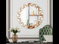 Espelho de parede grande, espelho decorativo de parede, decoração, espelhos de parede decorativos, design para banheiro, quarto, 80x80cm