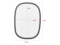 Espelho de parede oval 70 x 50 cm preto fosco 03_0007896