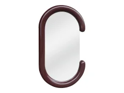 Espelho de parede oval em madeira de paulównia, L. 60 x A. 105 cm, Castanho, YALMA