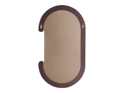 Espelho de parede oval em madeira de paulównia, L. 60 x A. 105 cm, Castanho, YALMA
