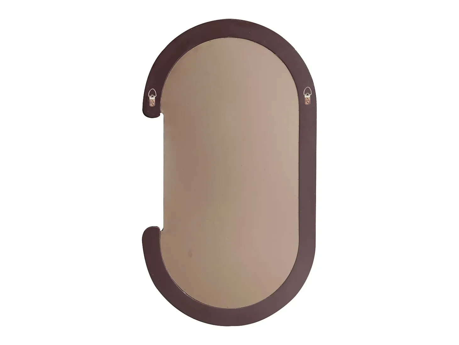 Espelho de parede oval em madeira de paulównia, L. 60 x A. 105 cm, Castanho, YALMA