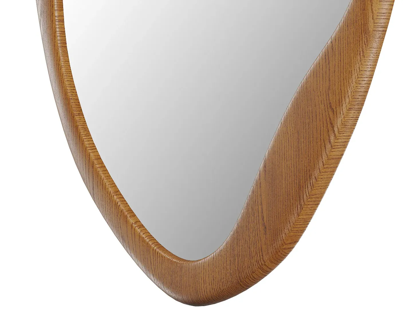 Espelho de parede oval, estrutura orgânica em madeira C50 x A100 cm natural - FUJIAN
