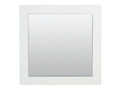 Espelho de parede quadrado 80x80x1,5 cm - Moldura de madeira - Espelho transparente - MDF - Branco