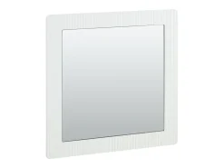 Espelho de parede quadrado 80x80x1,5 cm - Moldura de madeira - Espelho transparente - MDF - Branco