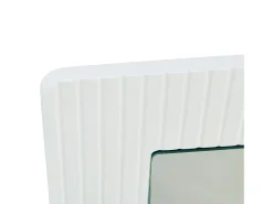 Espelho de parede quadrado 80x80x1,5 cm - Moldura de madeira - Espelho transparente - MDF - Branco