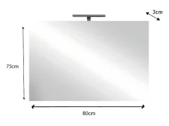 Espelho design com LED, 80x75 cm, coleção KUBRICK