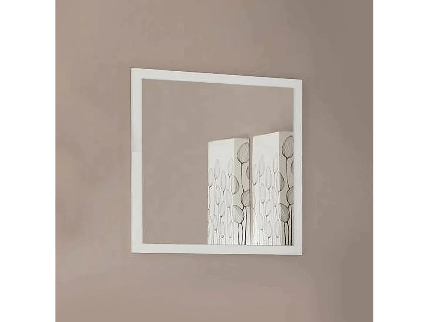 Espelho Dmancon, espelho de banheiro, 100% fabricado na Itália, 60x2h60 cm, branco brilhante