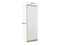 Espelho Dprenn, Espelho, Artigo de decoração de parede, Decoração com espelho, 40x2h120 cm, Carvalho