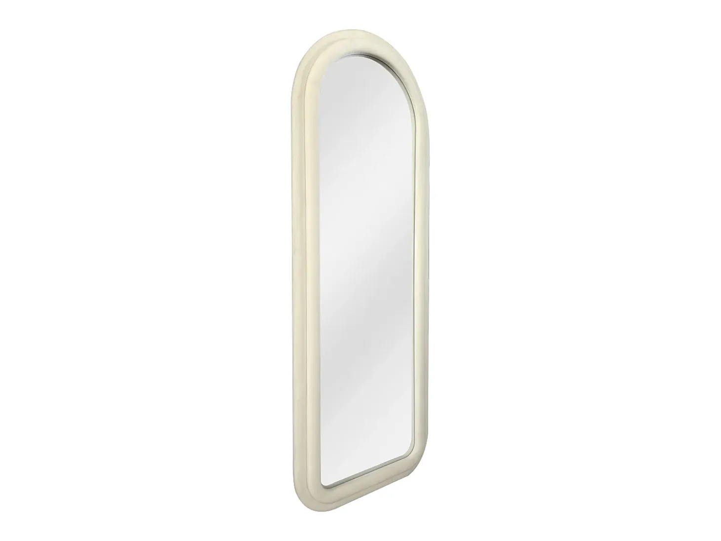 Espelho em arco de veludo, L. 60 x H. 160 cm, Creme RISALI