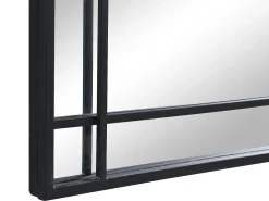 Espelho estilo janela industrial em metal - L.60 x A.86,5 cm - Preto - HISAE
