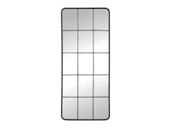 Espelho estilo janela industrial em metal - C. 60 x A. 140 cm - Preto - SCIARA