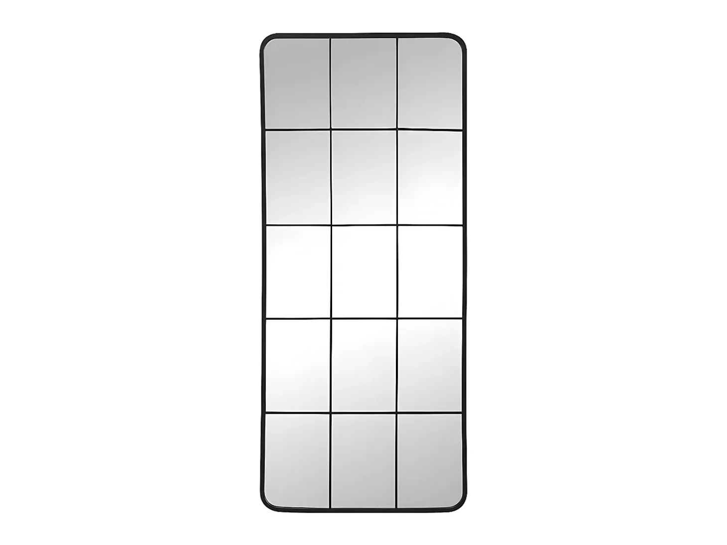 Espelho estilo janela industrial em metal - C. 60 x A. 140 cm - Preto - SCIARA
