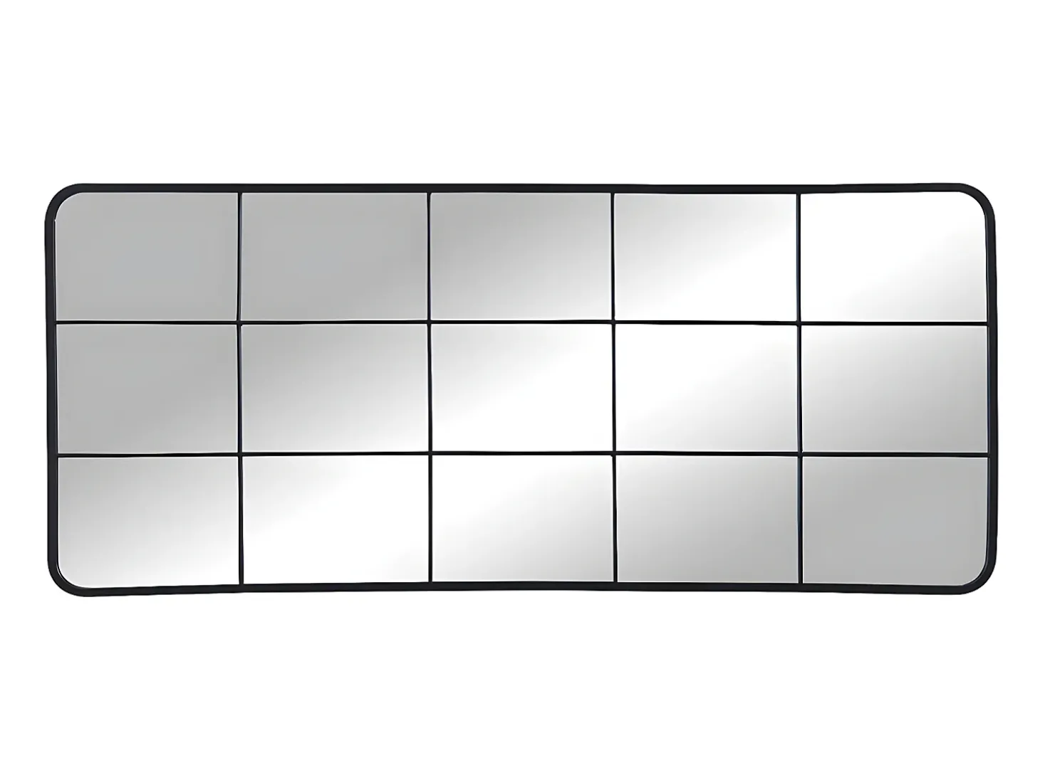Espelho estilo janela industrial em metal - C. 60 x A. 140 cm - Preto - SCIARA