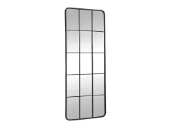 Espelho estilo janela industrial em metal - C. 60 x A. 140 cm - Preto - SCIARA