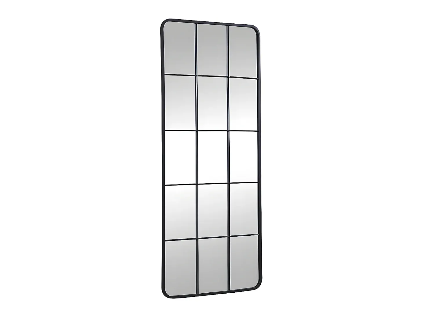Espelho estilo janela industrial em metal - C. 60 x A. 140 cm - Preto - SCIARA