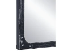 Espelho estilo janela industrial em ferro - C. 140 x A. 75 cm - Preto efeito envelhecido - MAASTRICHT
