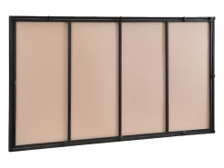 Espelho estilo janela industrial em ferro - C. 140 x A. 75 cm - Preto efeito envelhecido - MAASTRICHT