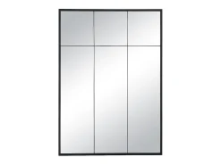 Espelho estilo janela industrial em ferro - C.105 x A.150 cm - Preto - BELLAGIO