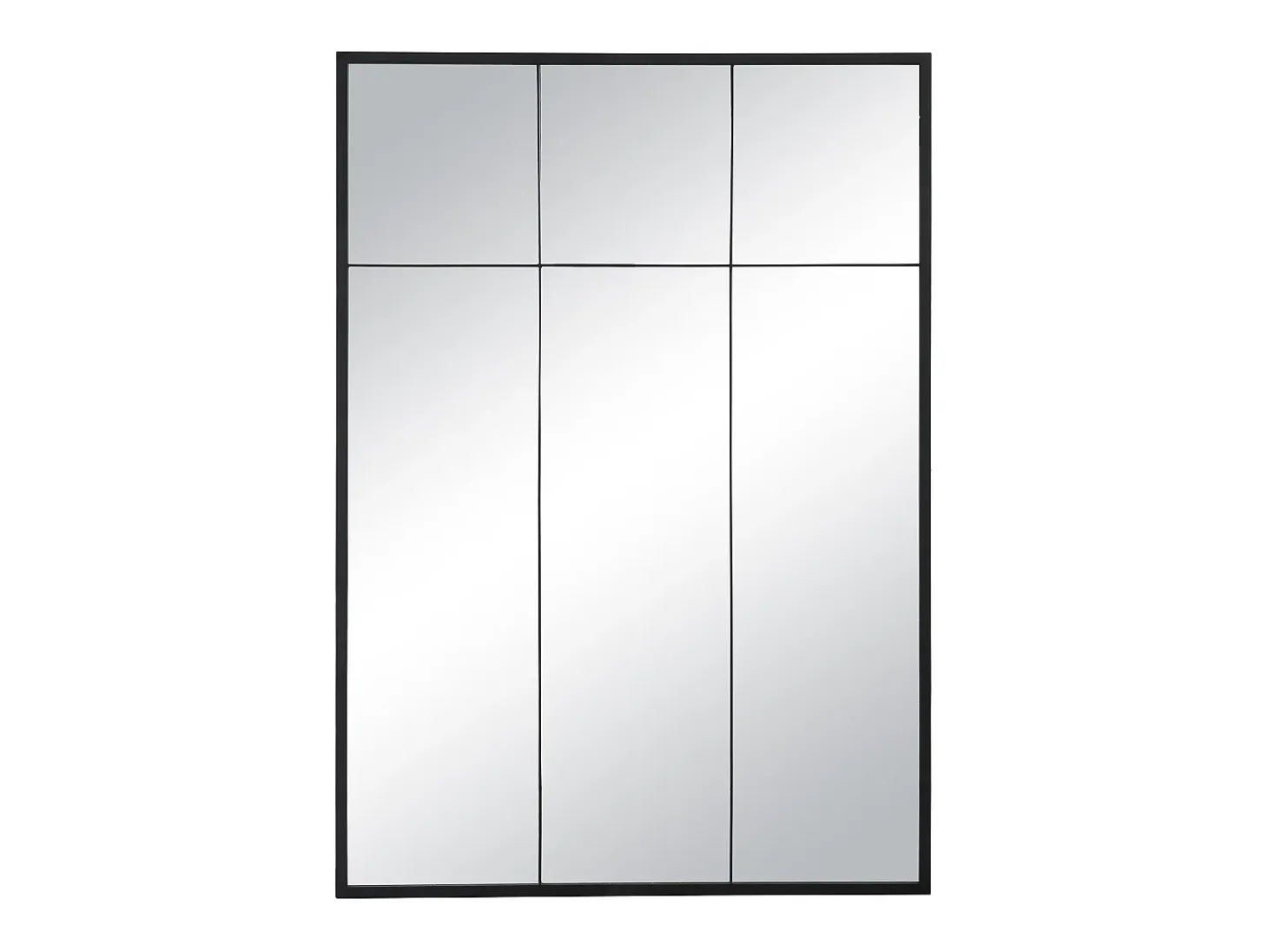 Espelho estilo janela industrial em ferro - C.105 x A.150 cm - Preto - BELLAGIO