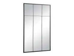 Espelho estilo janela industrial em ferro - C.105 x A.150 cm - Preto - BELLAGIO